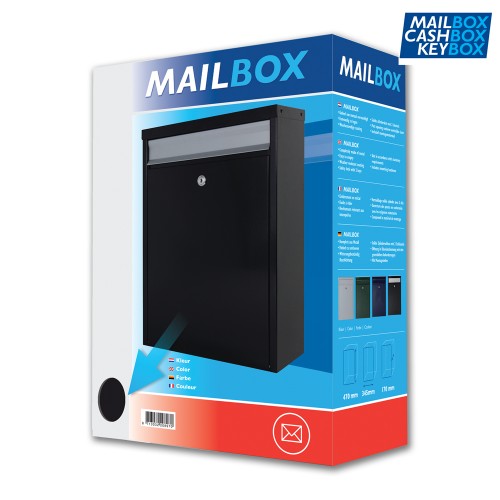 Mailbox zwart/aluminium